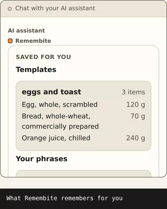 Saved for you: the template eggs and toast, 3 items